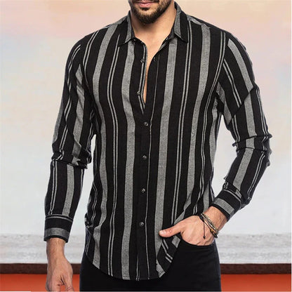 Men's Shirt Plaid Stripe Geometric Stand Collar Outdoor Street Print Long Sleeve Clothing Fashion Streetwear Designer Casual