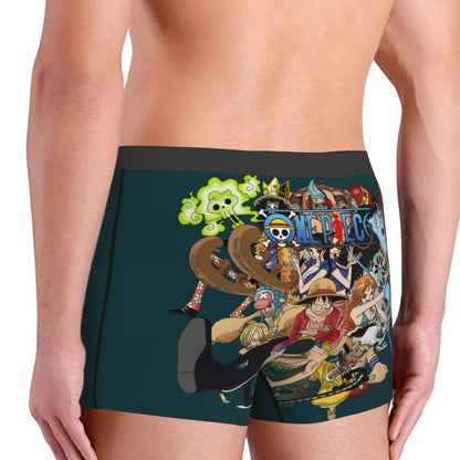 Best One Collage Collection Poster Man's Boxer Briefs Luffy Highly Breathable Underpants Top Quality Print Shorts Birthday Gifts