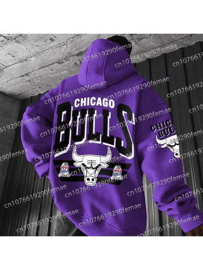 2025 Hot Selling Chicago Bulls Printed Basketball Sports Hoodie Daily Street Sports Fashion Trend Top