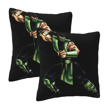 Mortal Kombat Logo 2 pcs Square Pillowcase Pillow Cover Cushion Decor Comfort Throw Pillow for Home Living Room