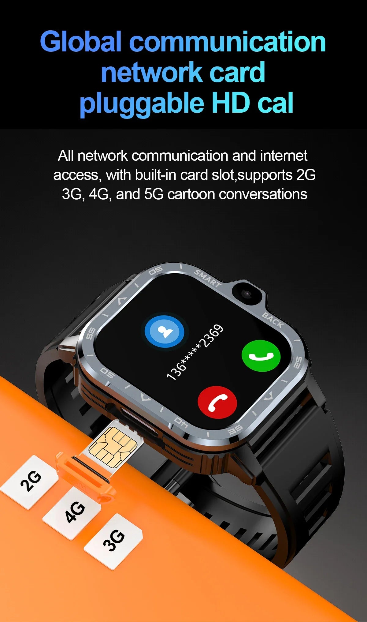 New Android Smartwatch Manufacturer GPS 4G Fitness Tracker IPS Display Video Call Dual Chip Dual System Men's Smart Watch