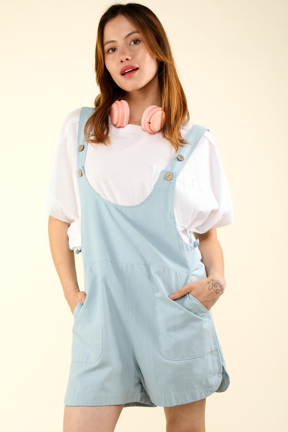 Adjustable Waist Suspender Overalls with Pockets